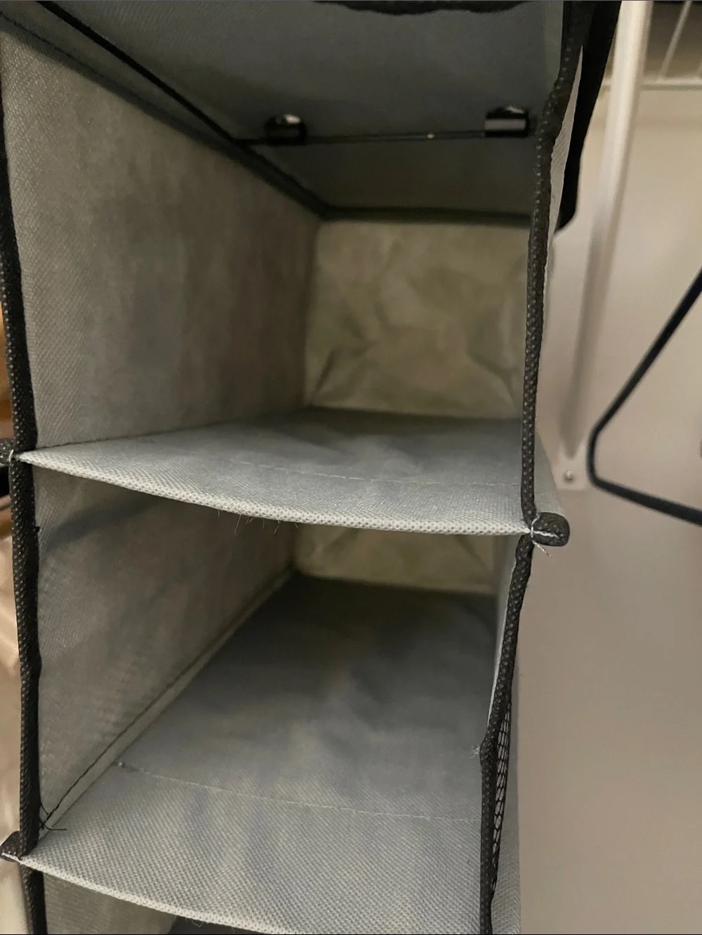 10 pocket Gray Hanging Closet Organizer - Multi-Shelf Storage